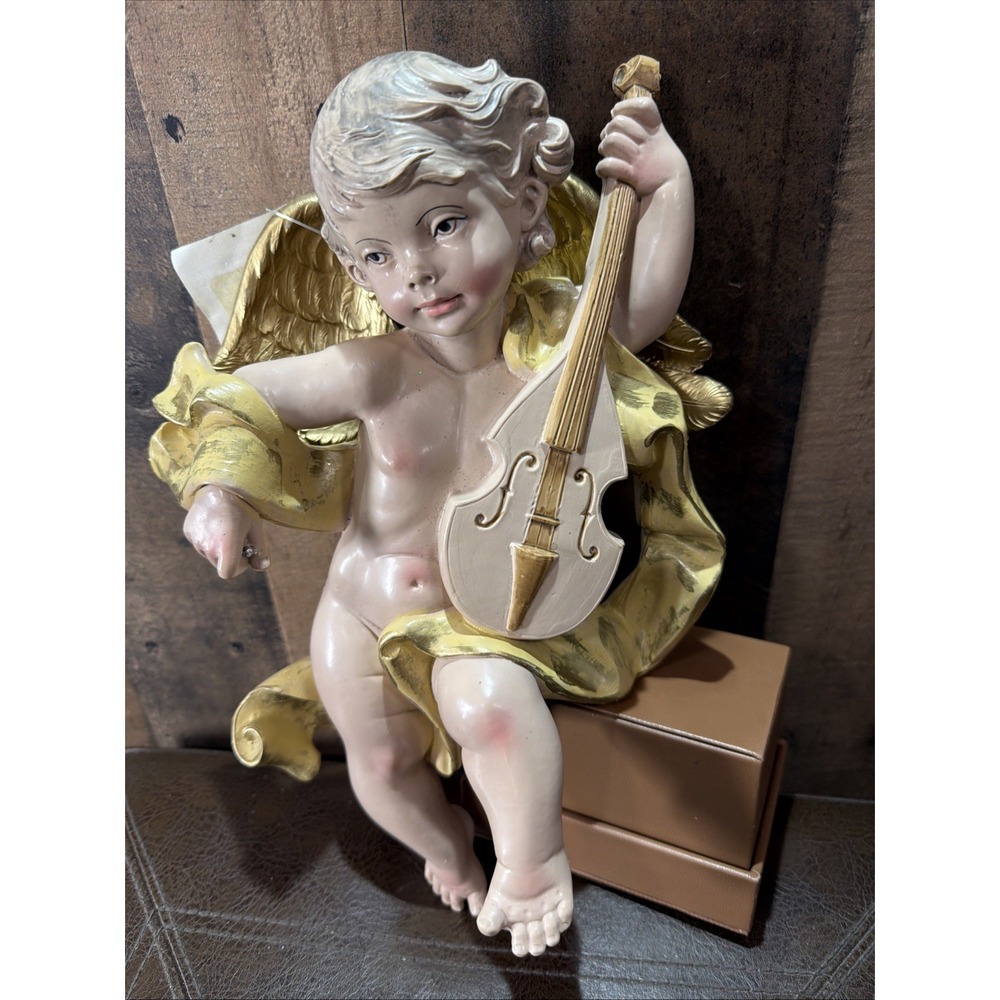 Euromarchi Italy Depose Cherub Angel Wall Hanging 12" Vintage NWT *Read Miss Bow